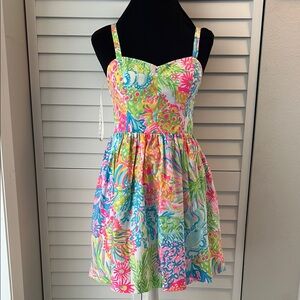 Lilly Pulitzer Pink and Yellow Fit and Flare Sundress SUPER CUTE!
